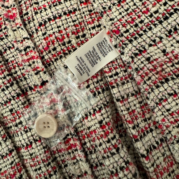 Rebecca Taylor Optic Tweed Blazer Jacket in Candy Apple Striped Multi - Picture 7 of 7